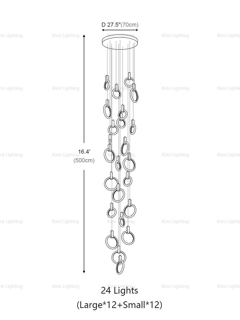 Halo Linear Suspension Staircase Pendant Light