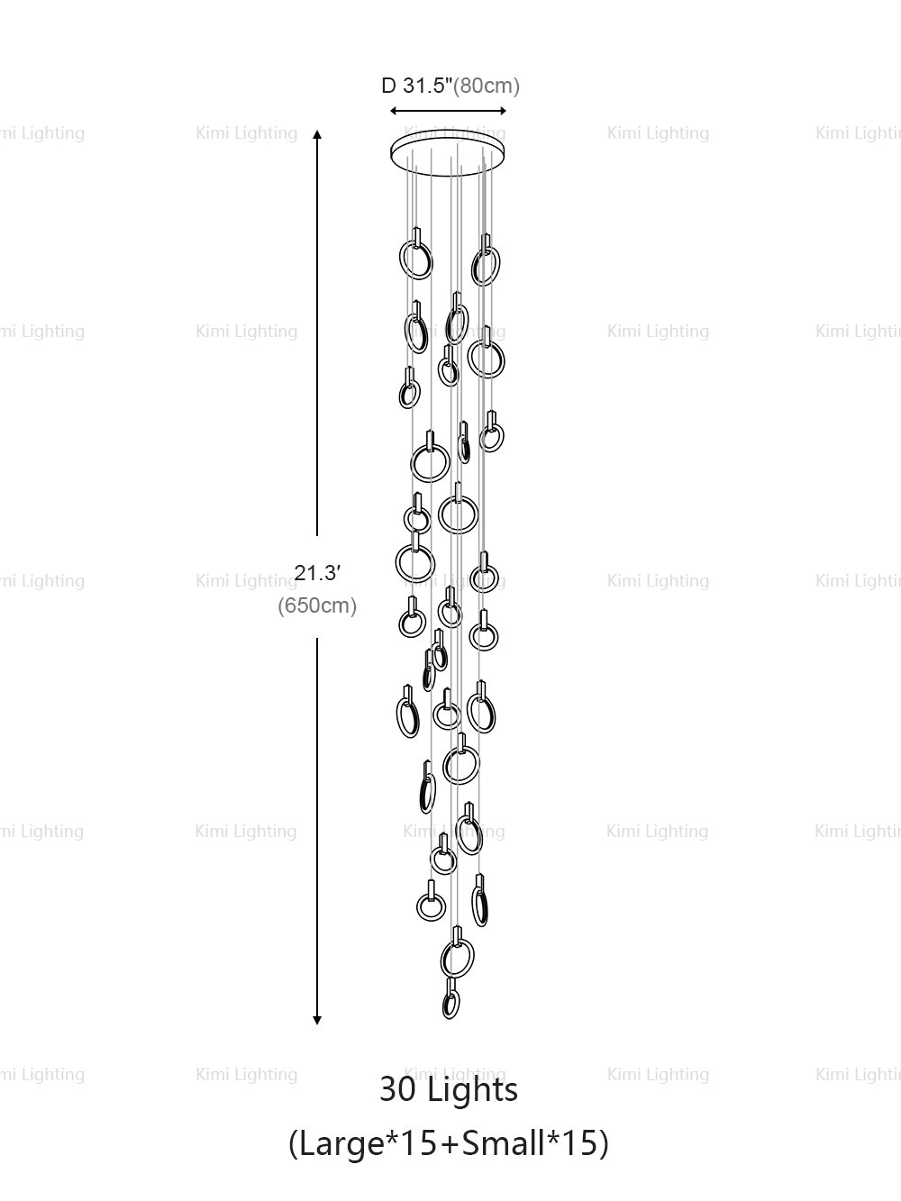 Halo Linear Suspension Staircase Pendant Light