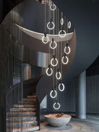 Halo Linear Suspension Staircase Pendant Light