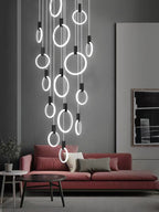 Halo Linear Suspension Staircase Pendant Light