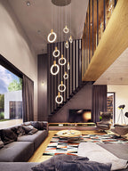 Halo Linear Suspension Staircase Pendant Light