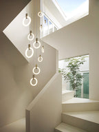 Halo Linear Suspension Staircase Pendant Light