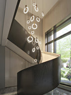 Halo Linear Suspension Staircase Pendant Light