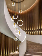 Halo Linear Suspension Staircase Pendant Light
