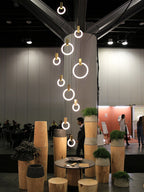 Halo Linear Suspension Staircase Pendant Light