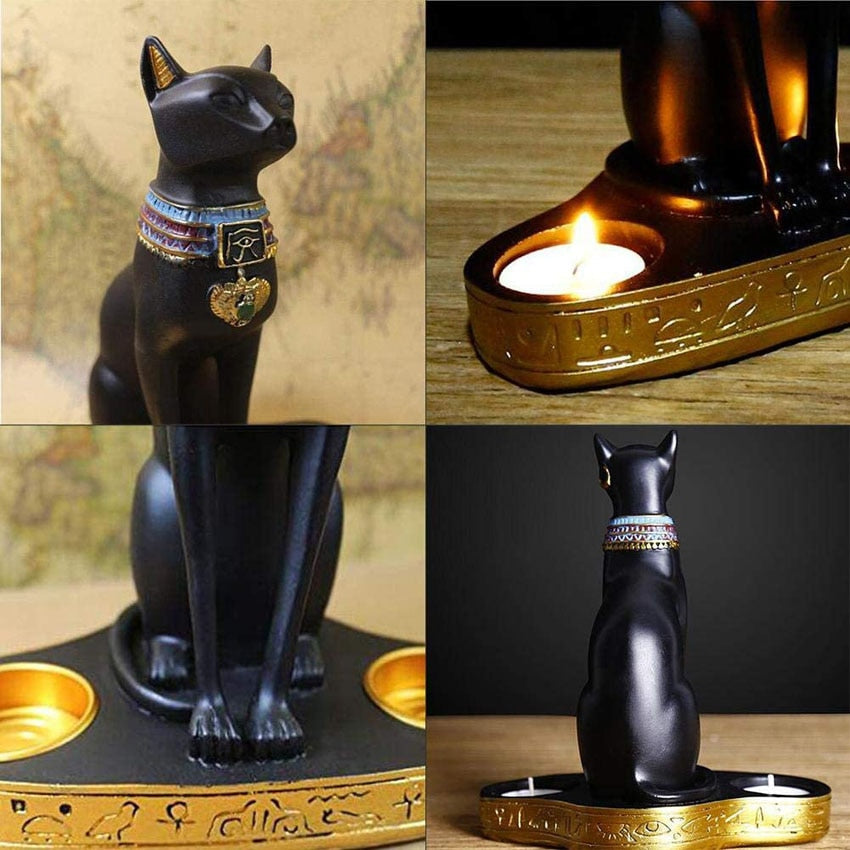 Egyptian Cat Candle Holder
