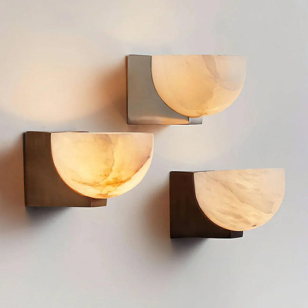 Hemispherical Alabaster Ath Wall Light