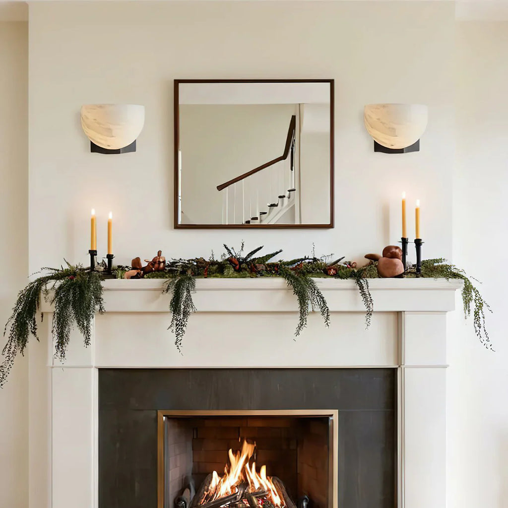 Hemispherical Alabaster Ath Wall Light