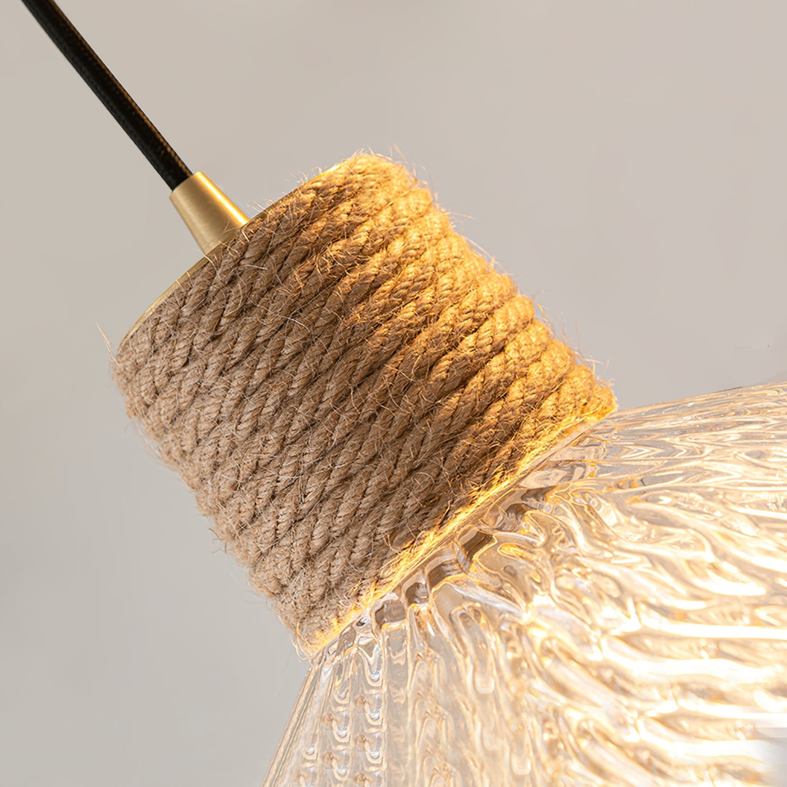 Hemp Rope Glass Pendant Lamp