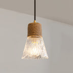 Hemp Rope Glass Pendant Lamp