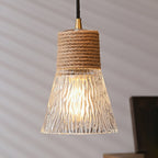 Hemp Rope Glass Pendant Lamp