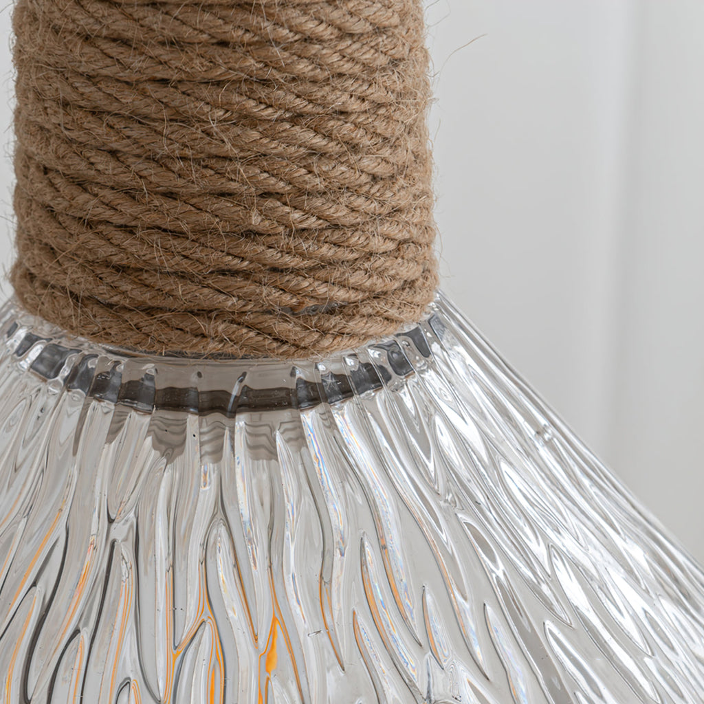 Hemp Rope Glass Pendant Lamp