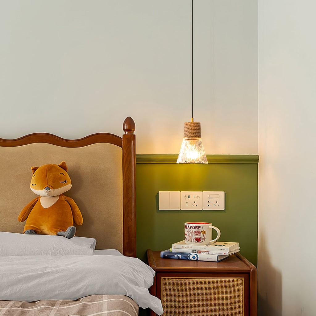 Hemp Rope Glass Pendant Lamp