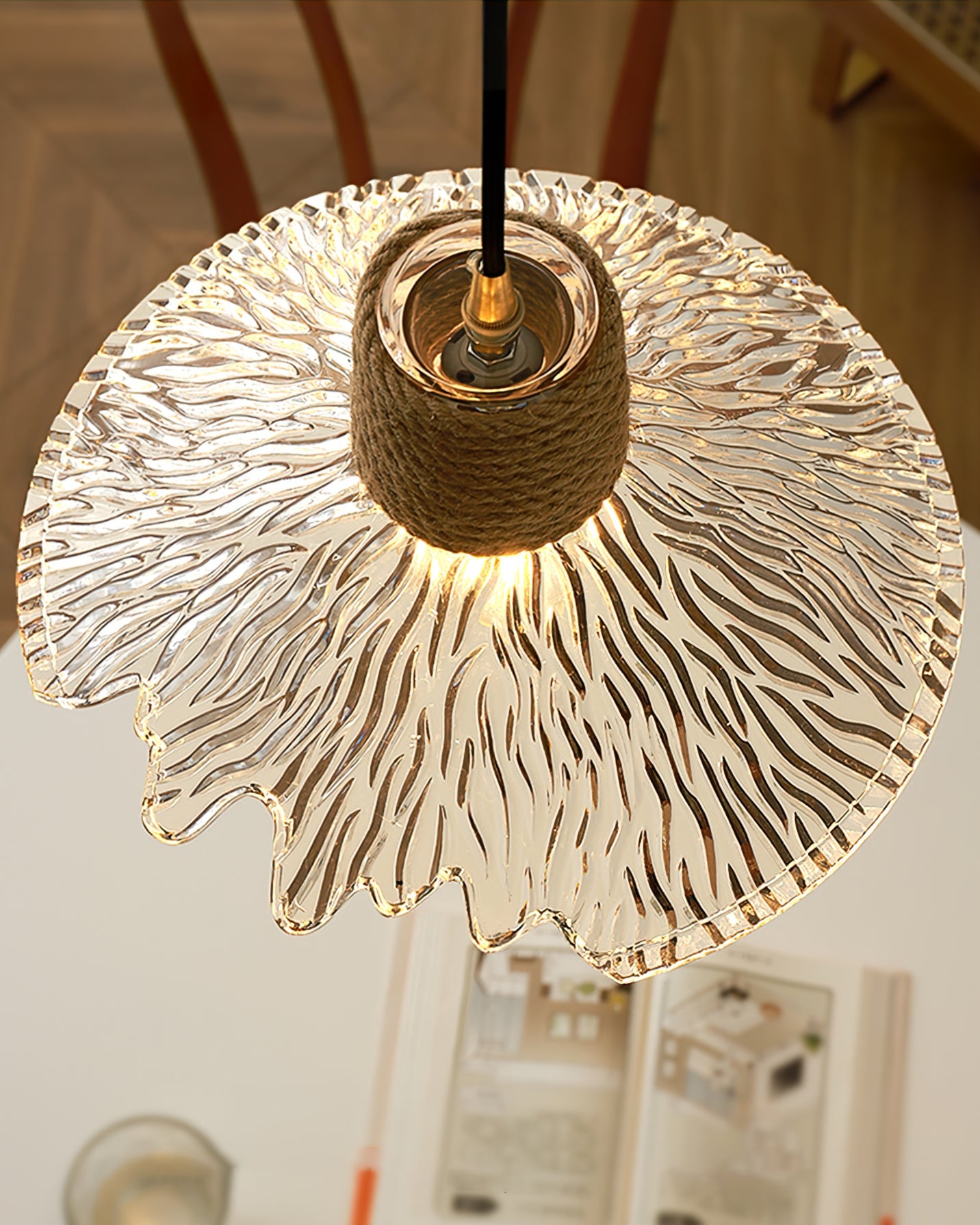 Hemp Rope Glass Pendant Lamp