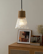 Hemp Rope Glass Pendant Lamp