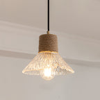 Hemp Rope Glass Pendant Lamp
