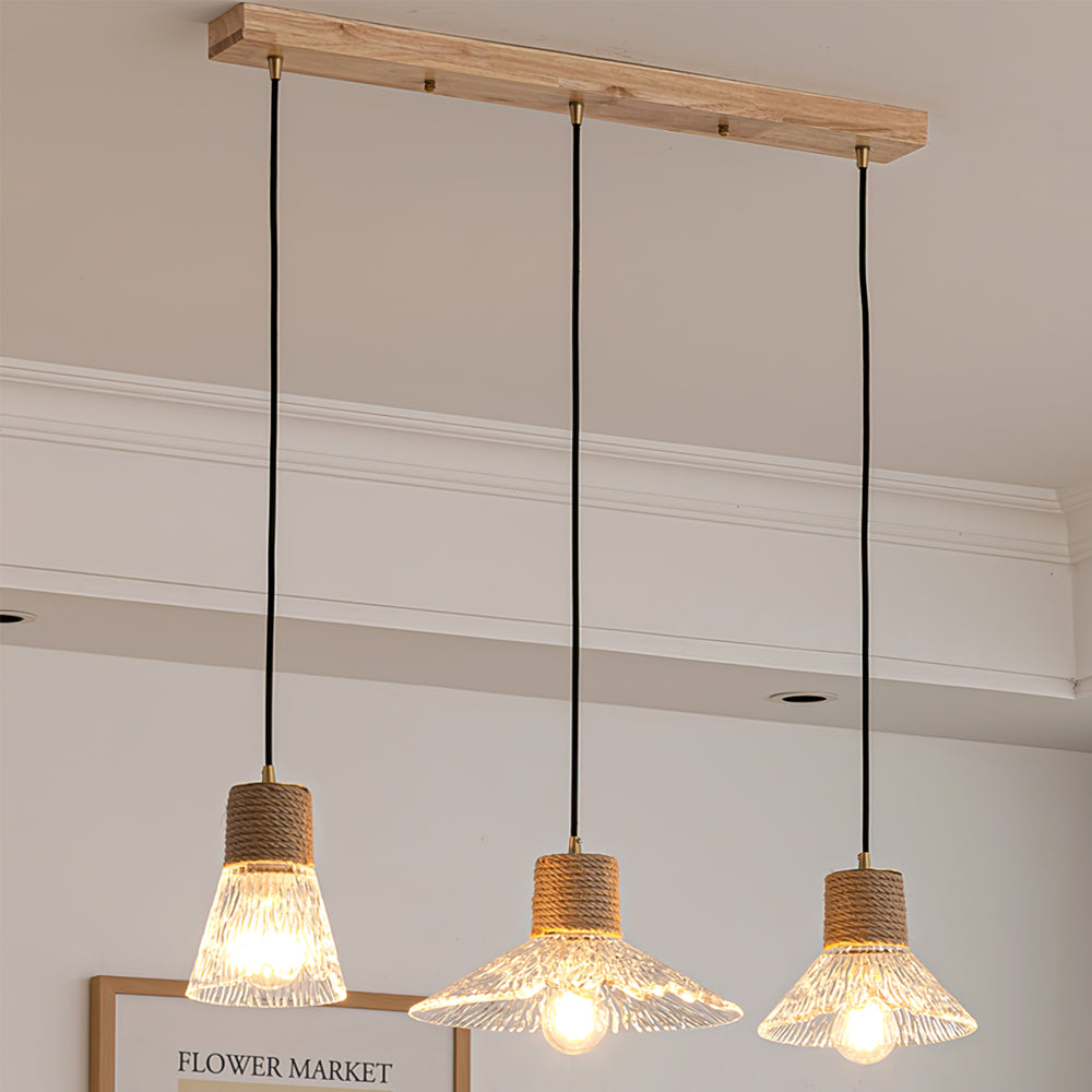 Hemp Rope Glass Pendant Lamp