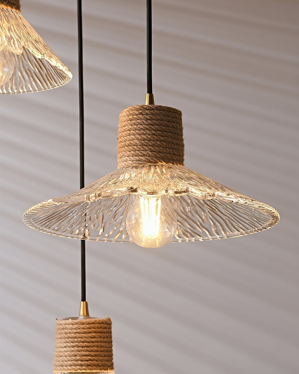 Hemp Rope Glass Pendant Lamp