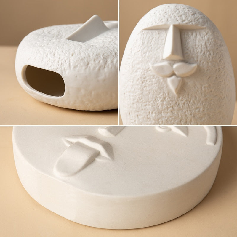 Ceramic Abstract Face Vase