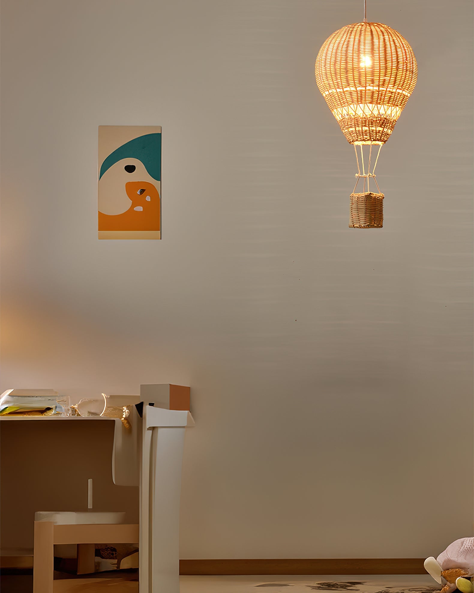 Hot Air Balloon Rattan Pendant Light