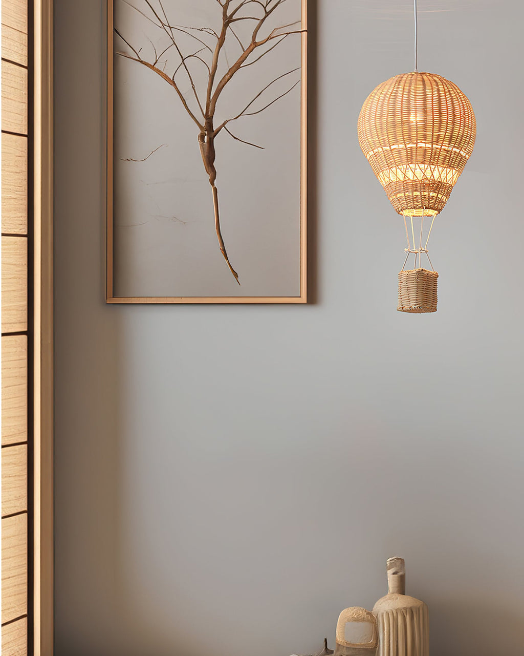 Hot Air Balloon Rattan Pendant Light