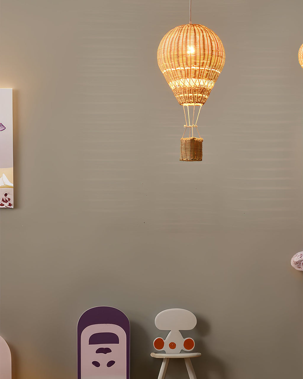 Hot Air Balloon Rattan Pendant Light
