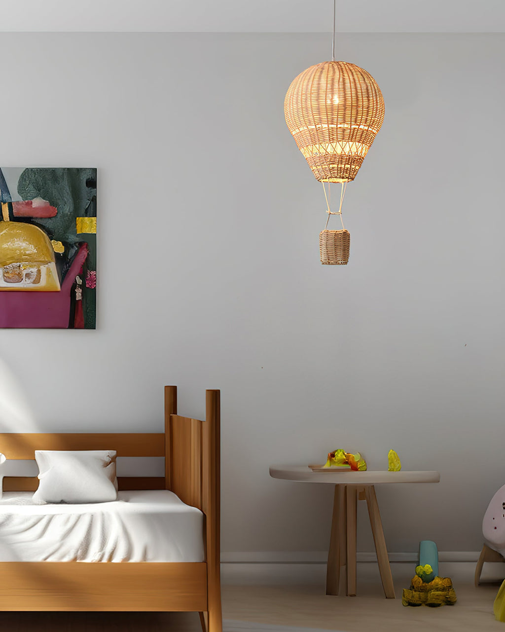 Hot Air Balloon Rattan Pendant Light