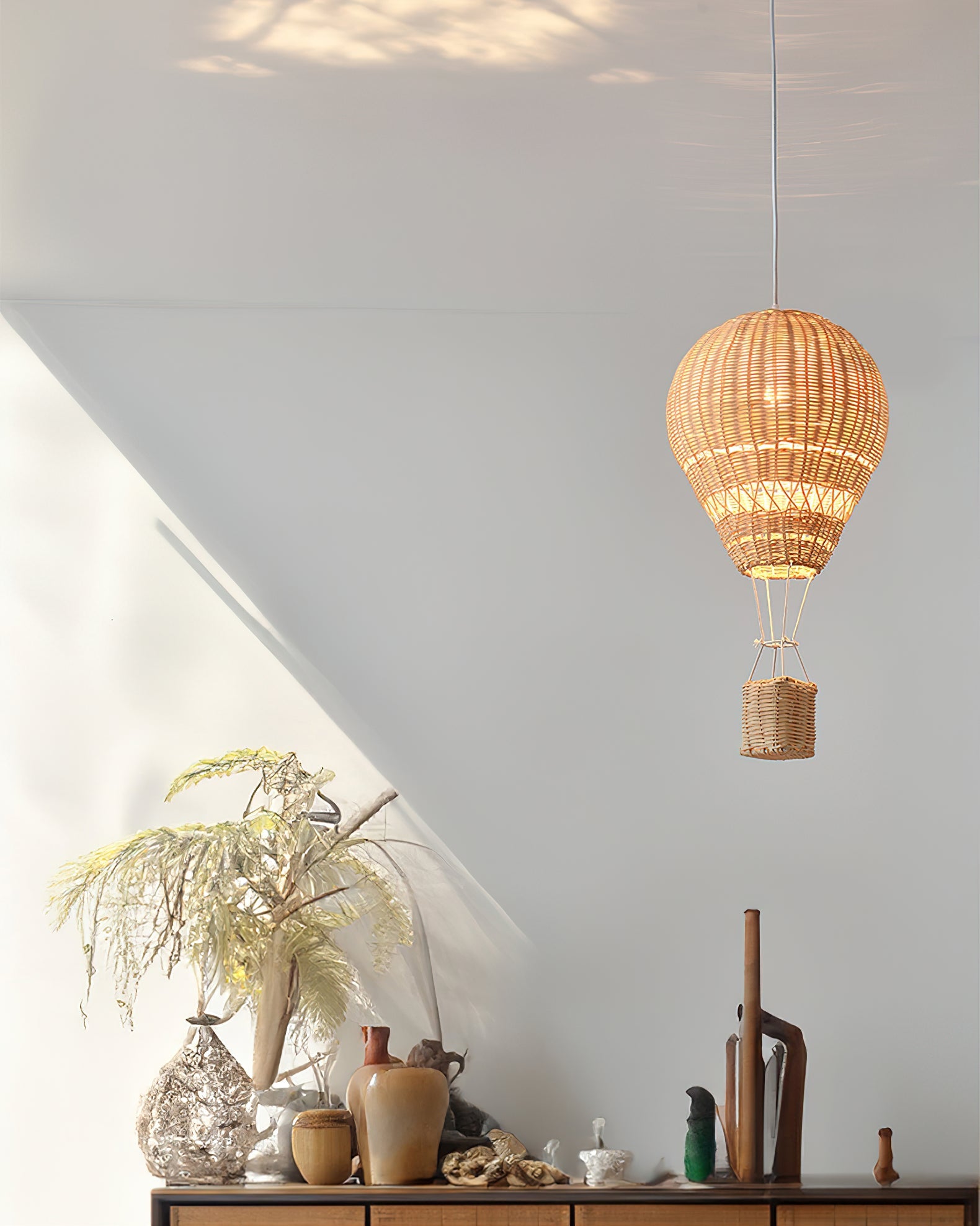 Hot Air Balloon Rattan Pendant Light