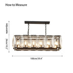 Rectangular Glass Chandelier - Modern LED Linear Lighting