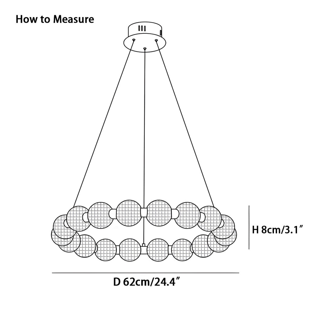 Modern Ring Pearl Chandelier for Living Room