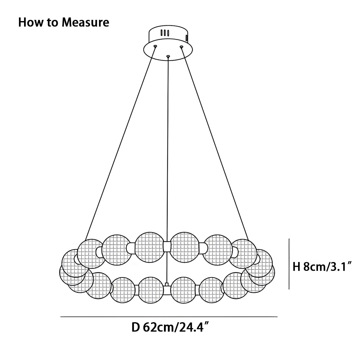 Modern Ring Pearl Chandelier for Living Room