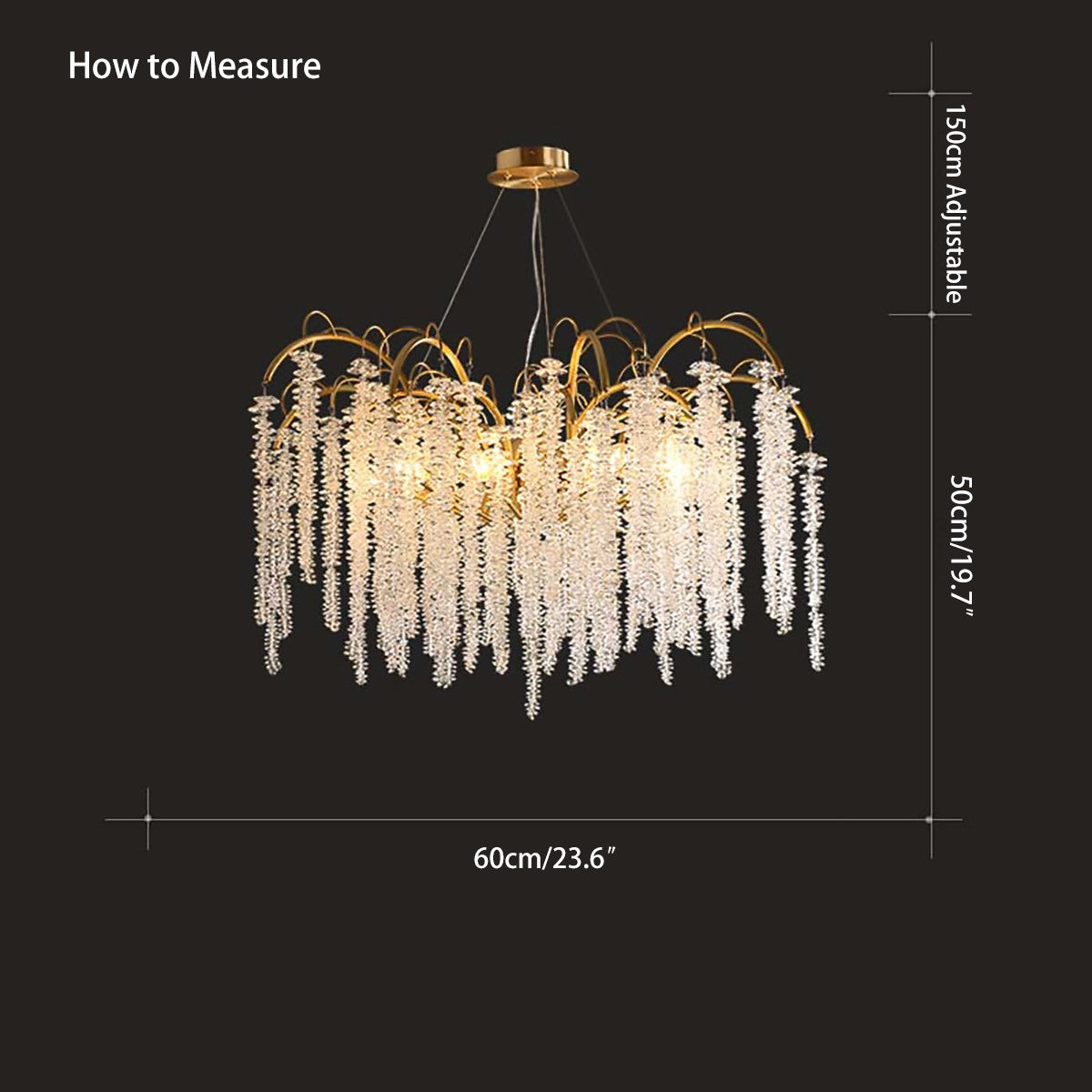 Crystal Tassel Chandelier for Living Room