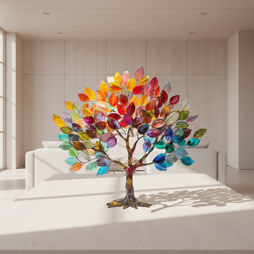 Tree of Life Acrylic Table Decor | Waterproof Sculptural Home Accent