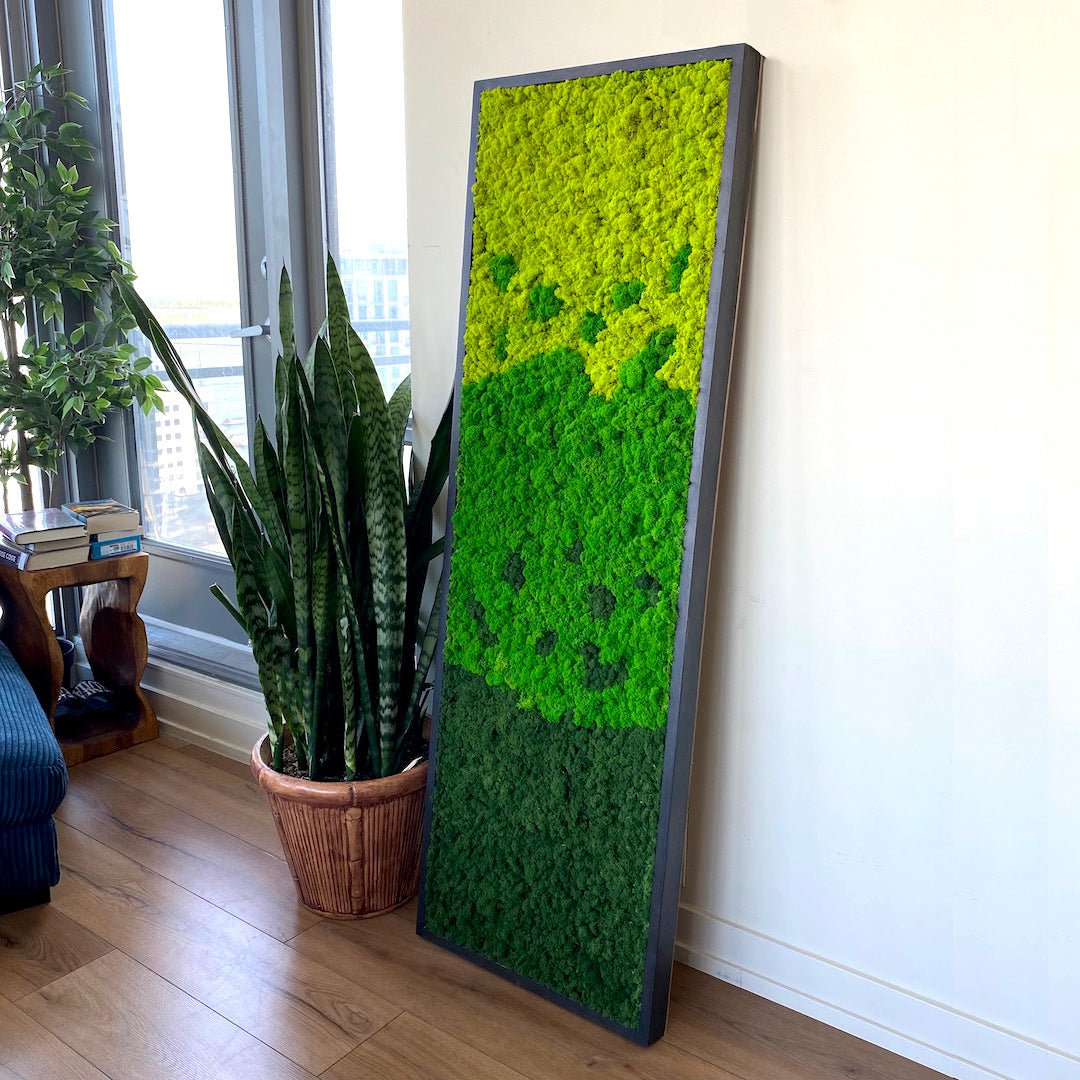 Preserved Moss Wall Art — Vertical Frame | Tall Botanical Panel