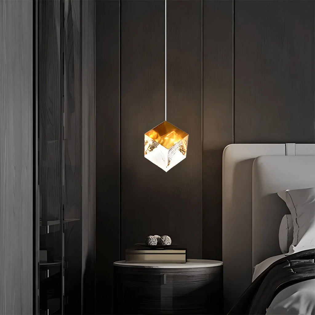 Ice Cube Textured Glass Chandelier