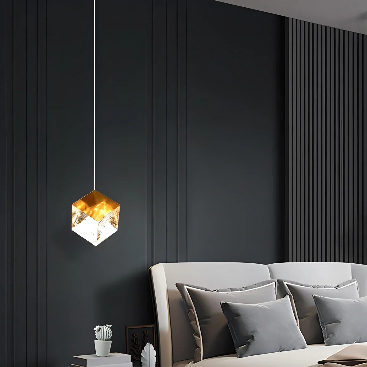 Ice Cube Textured Glass Chandelier