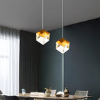 Ice Cube Textured Glass Chandelier