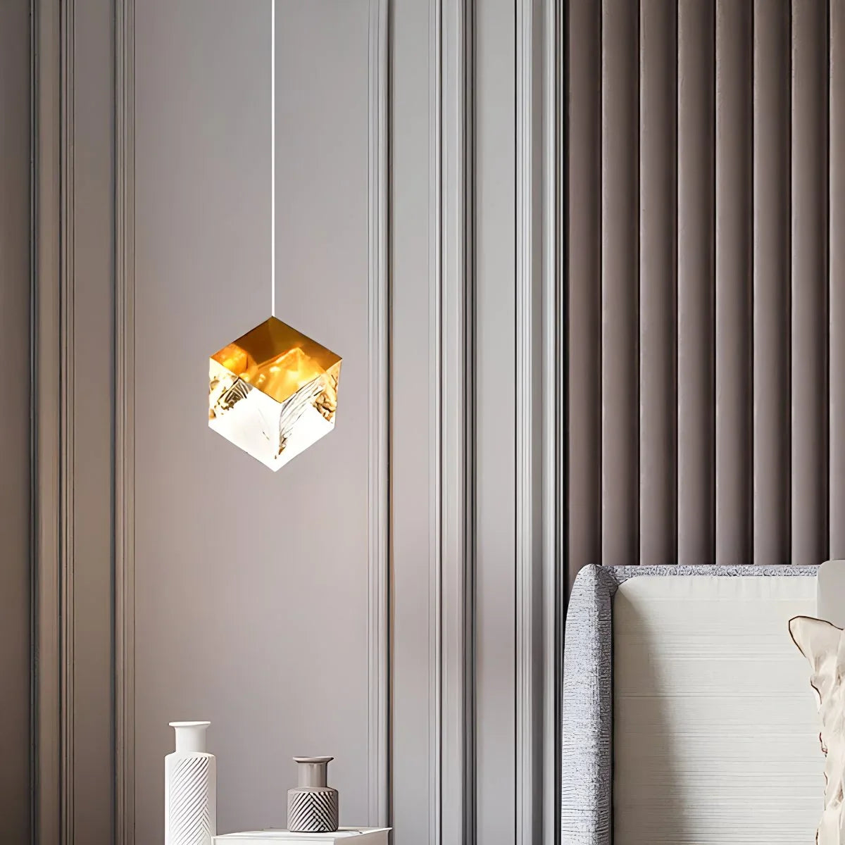 Ice Cube Textured Glass Chandelier