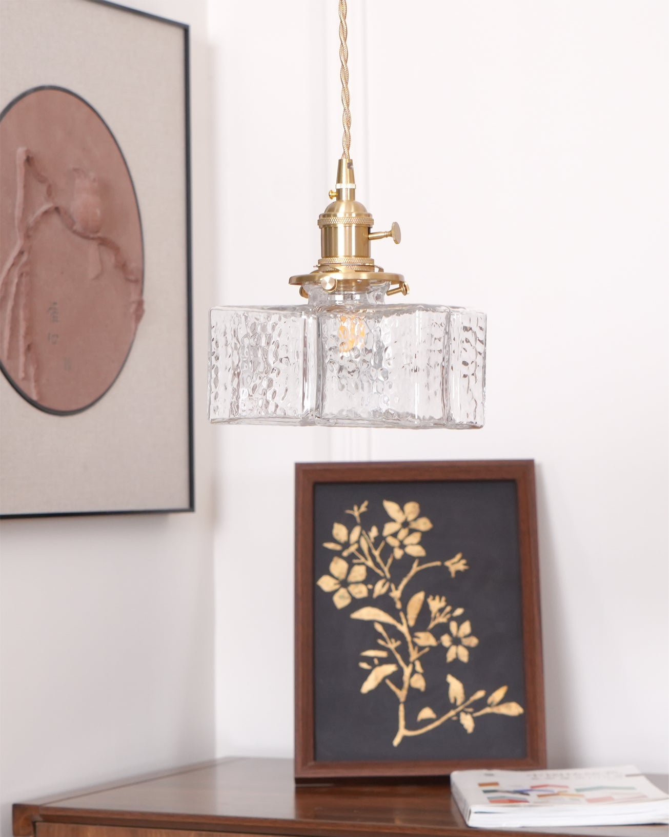 Jewel Glass Brass Pendant Light