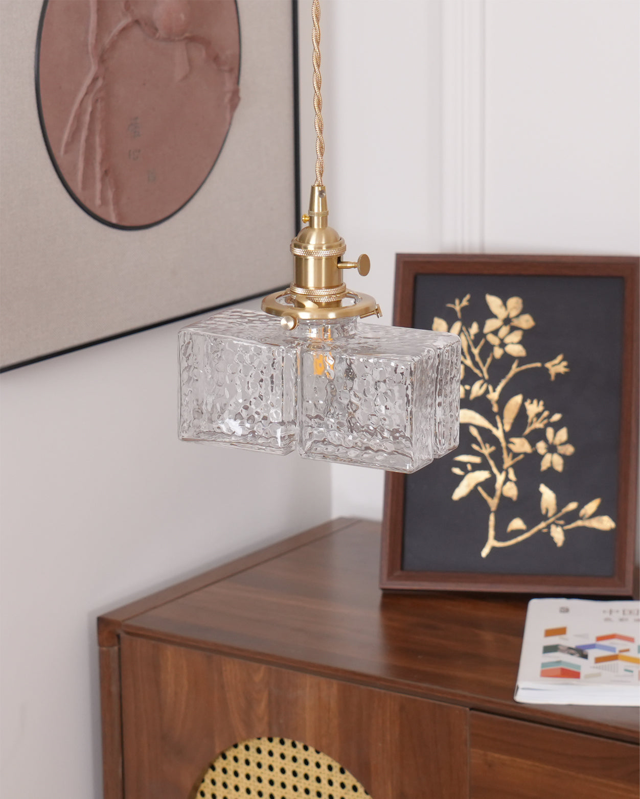 Jewel Glass Brass Pendant Light