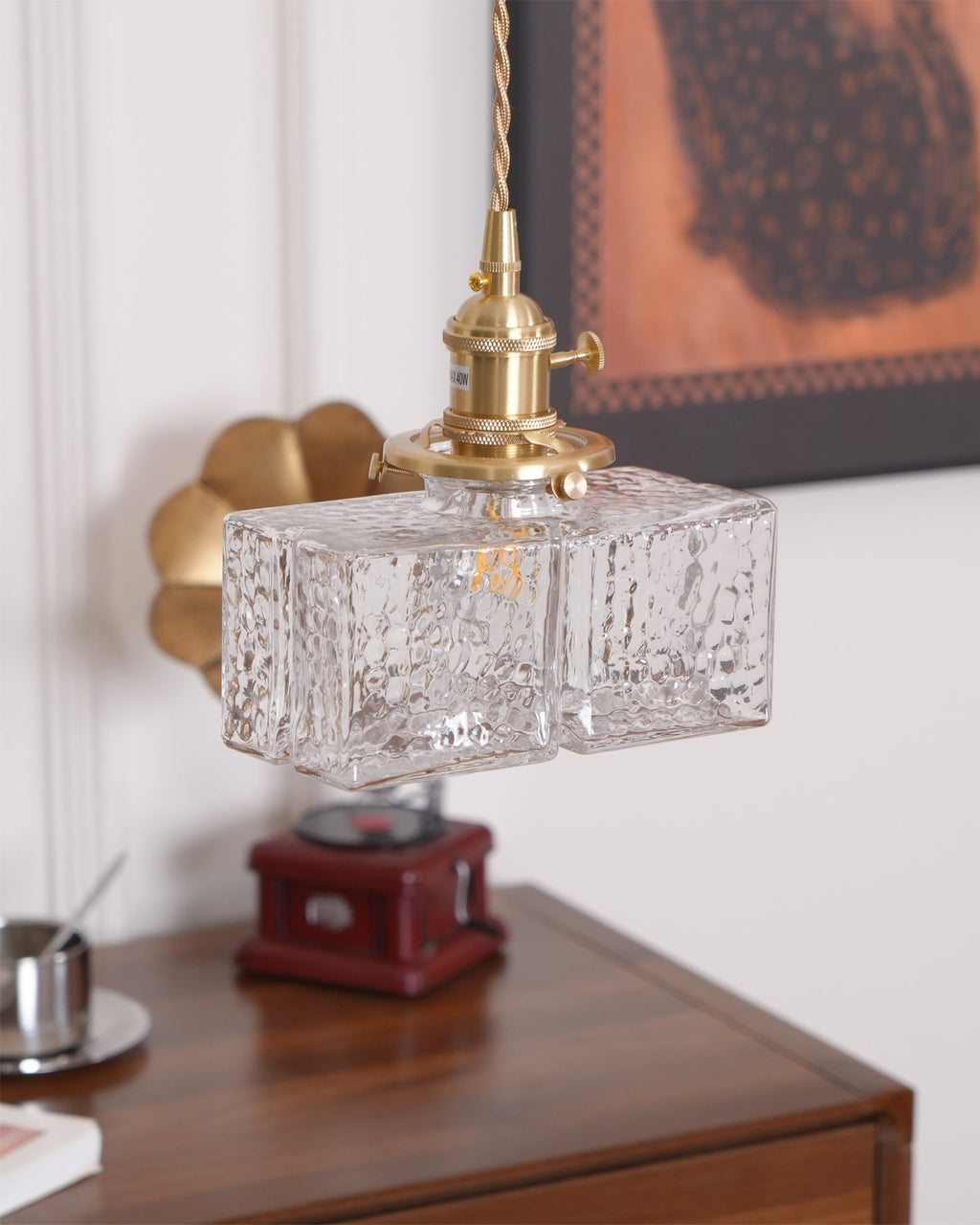 Jewel Glass Brass Pendant Light