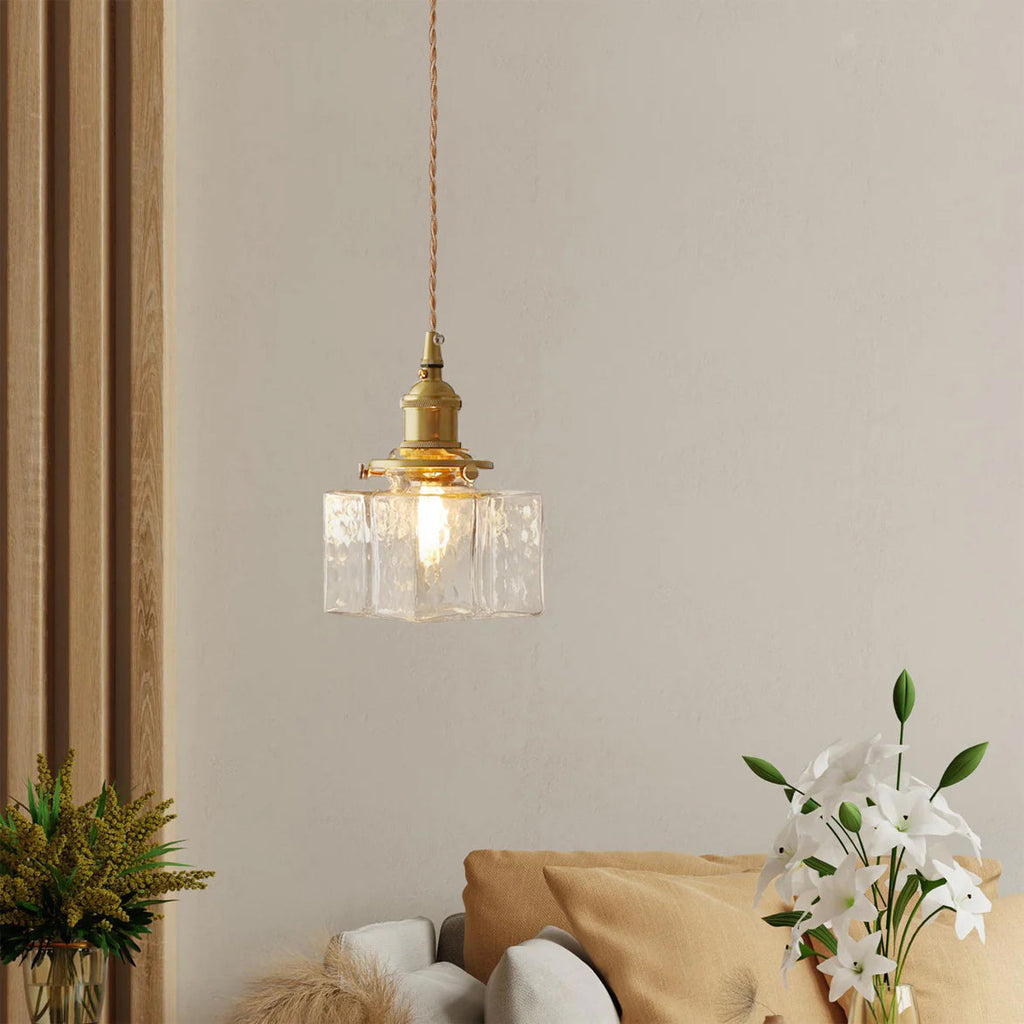 Jewel Glass Brass Pendant Light