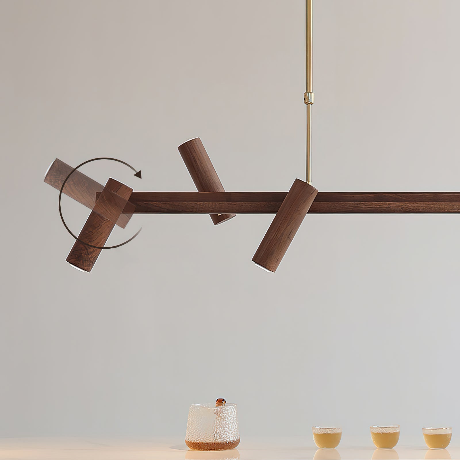 Konnect Minimalist Wood Chandelier