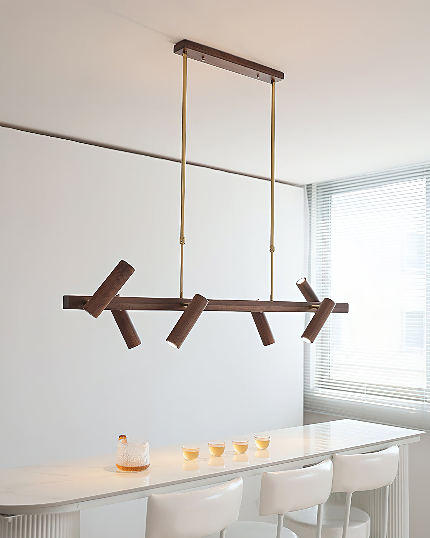Konnect Minimalist Wood Chandelier
