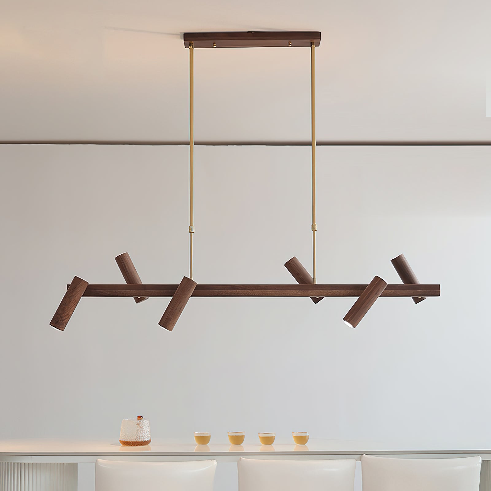 Konnect Minimalist Wood Chandelier