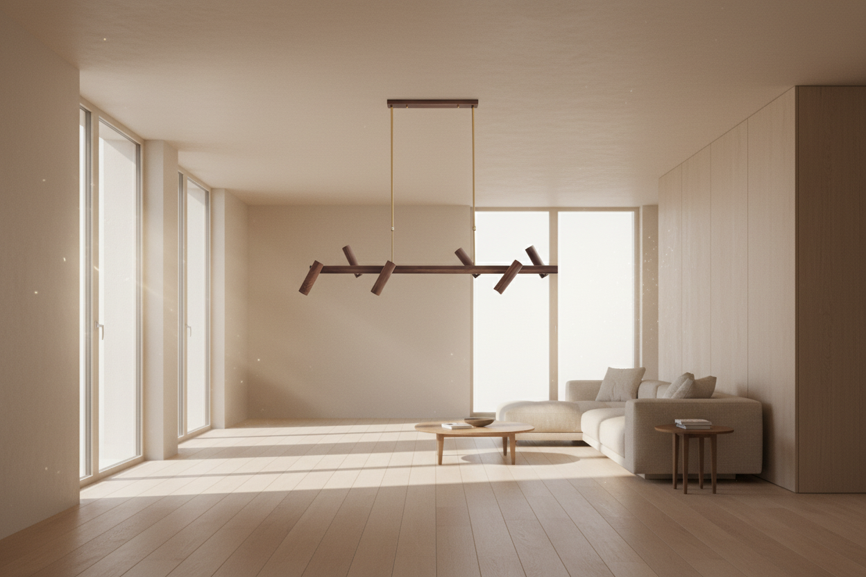 Konnect Minimalist Wood Chandelier