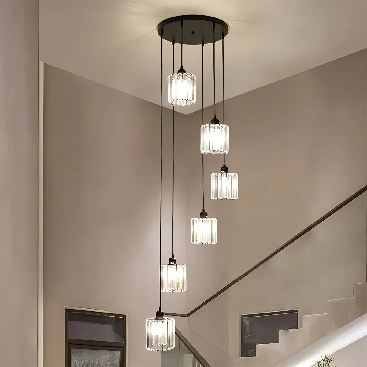 Kristy Modern Minimalist Glass Chandelier