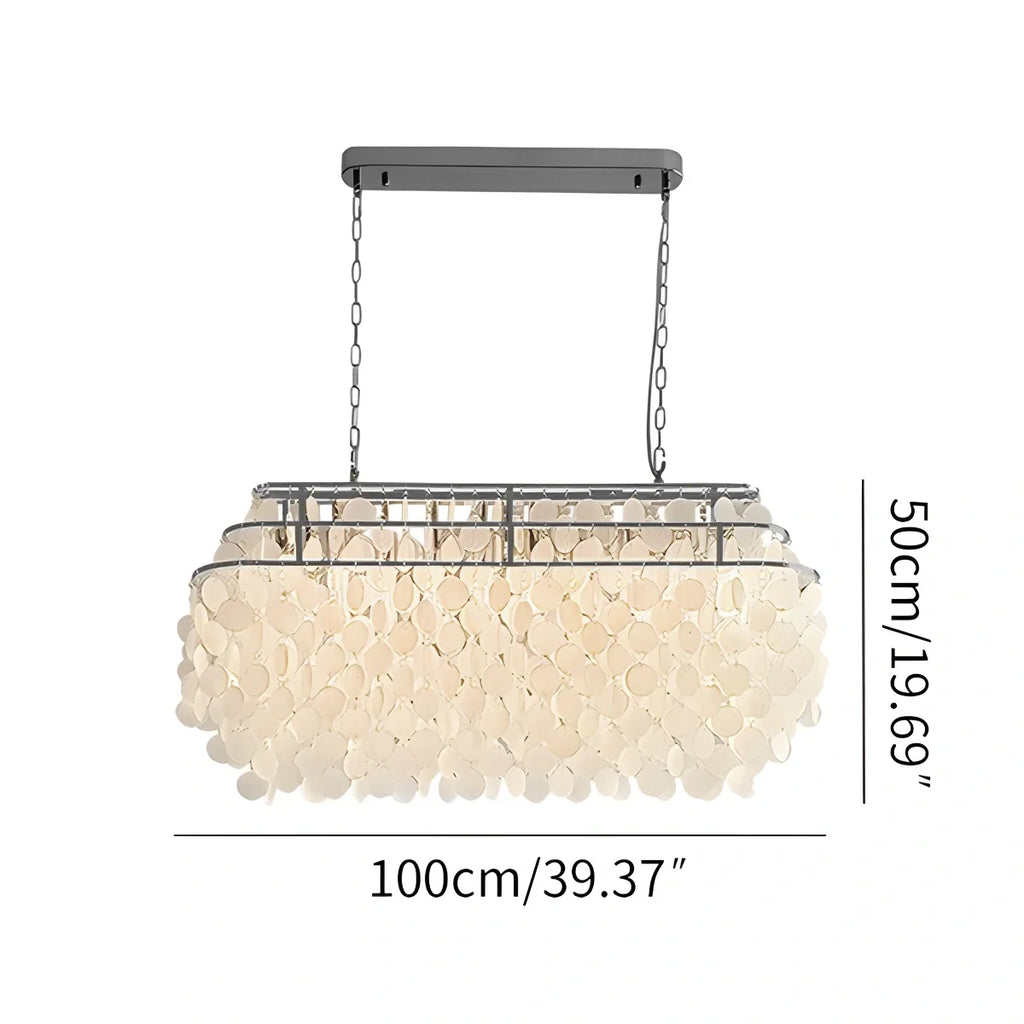 Round Shell Chandelier for Bedroom Living Room