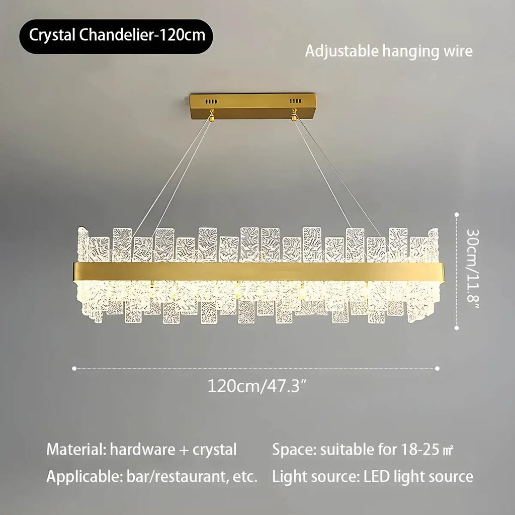 Modern Frosted Glass Crystal Chandelier