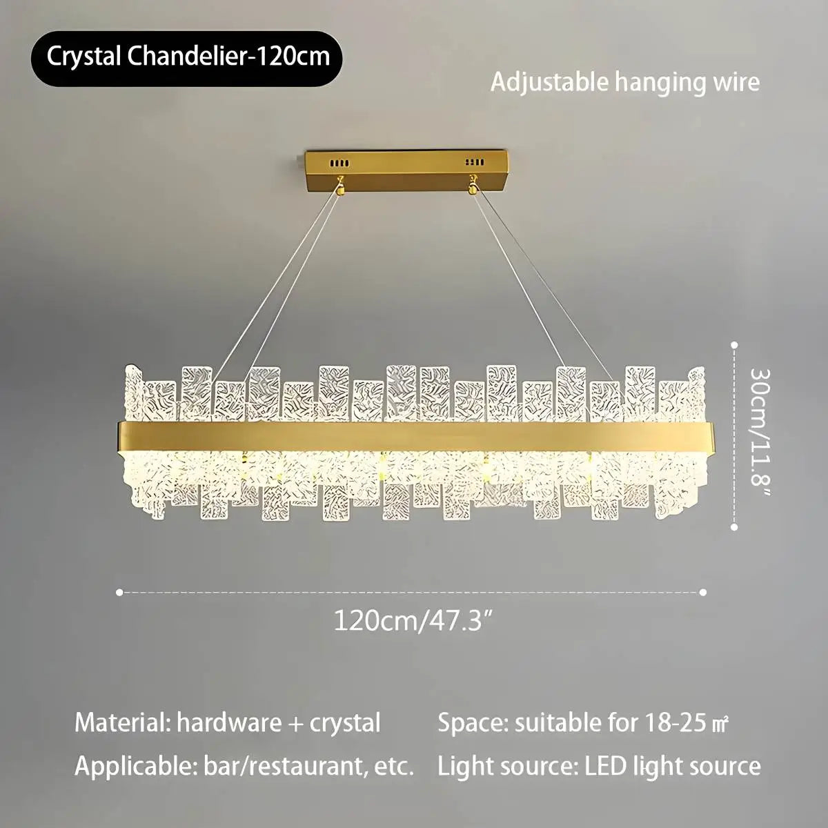 Modern Frosted Glass Crystal Chandelier